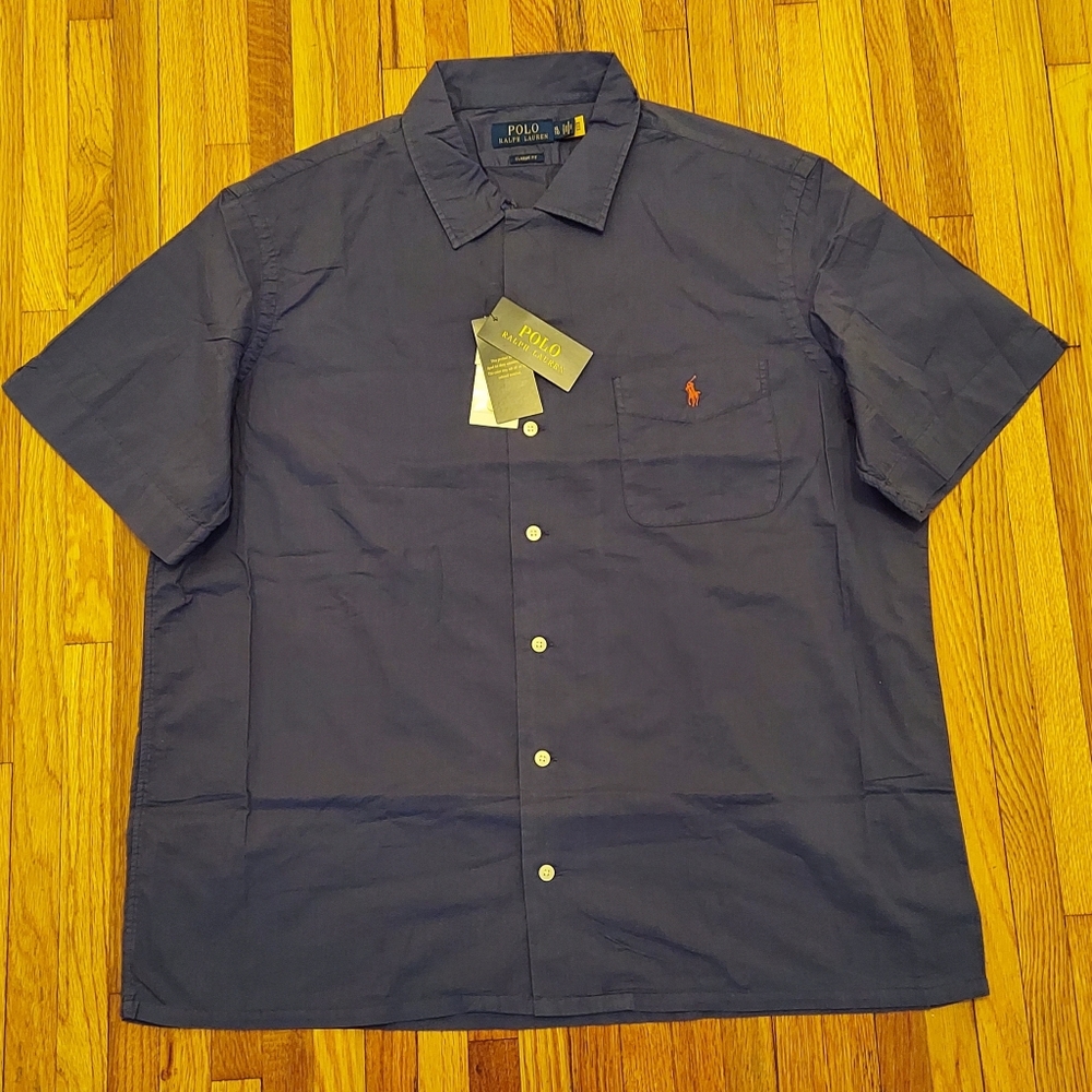 NEW! Ralph Lauren's Oxford Camp Shirt, Men's XLTG